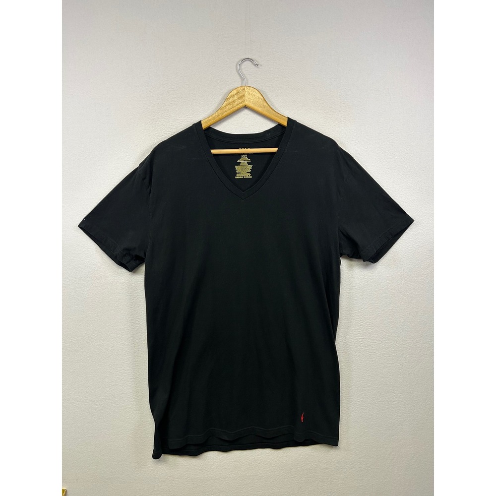 Polo Ralph Lauren Classic Minimalist Mens Large Black V-Neck T-Shirt